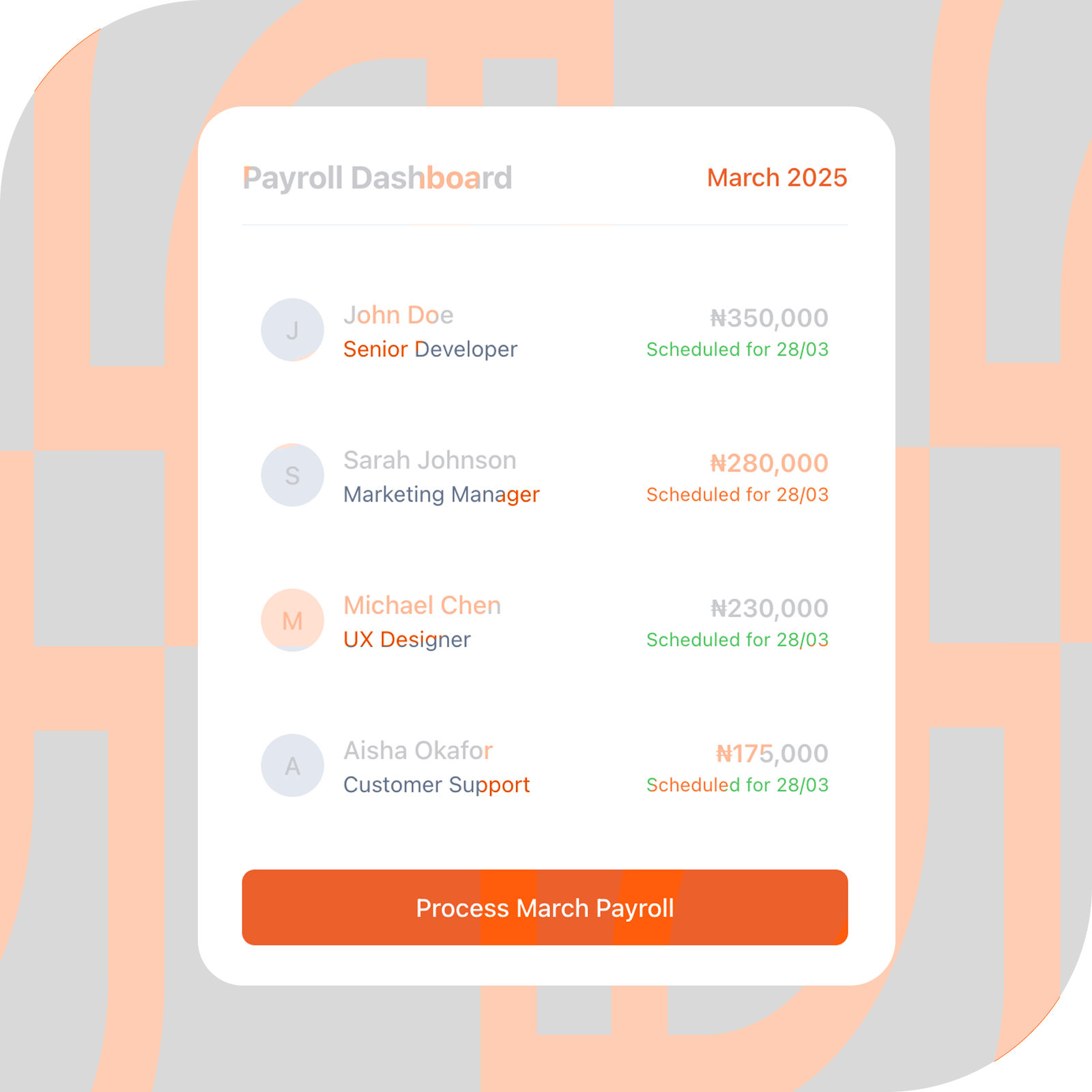 One-click staff payments